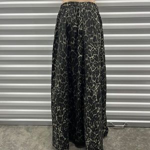 Green cheetah print maxi skirt